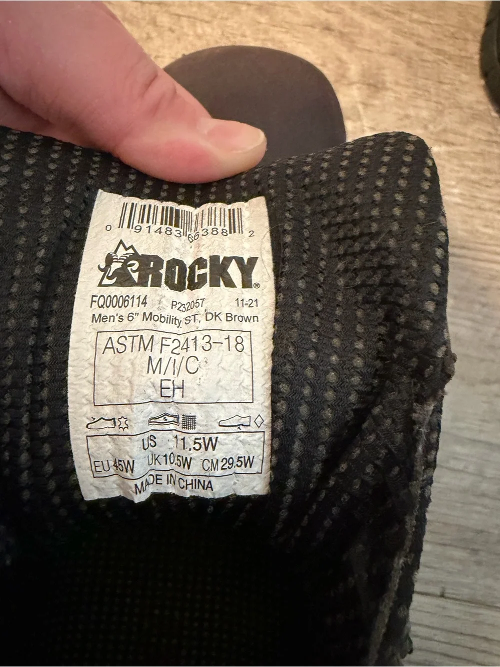 Rocky Dark Brown Leather Work Boots